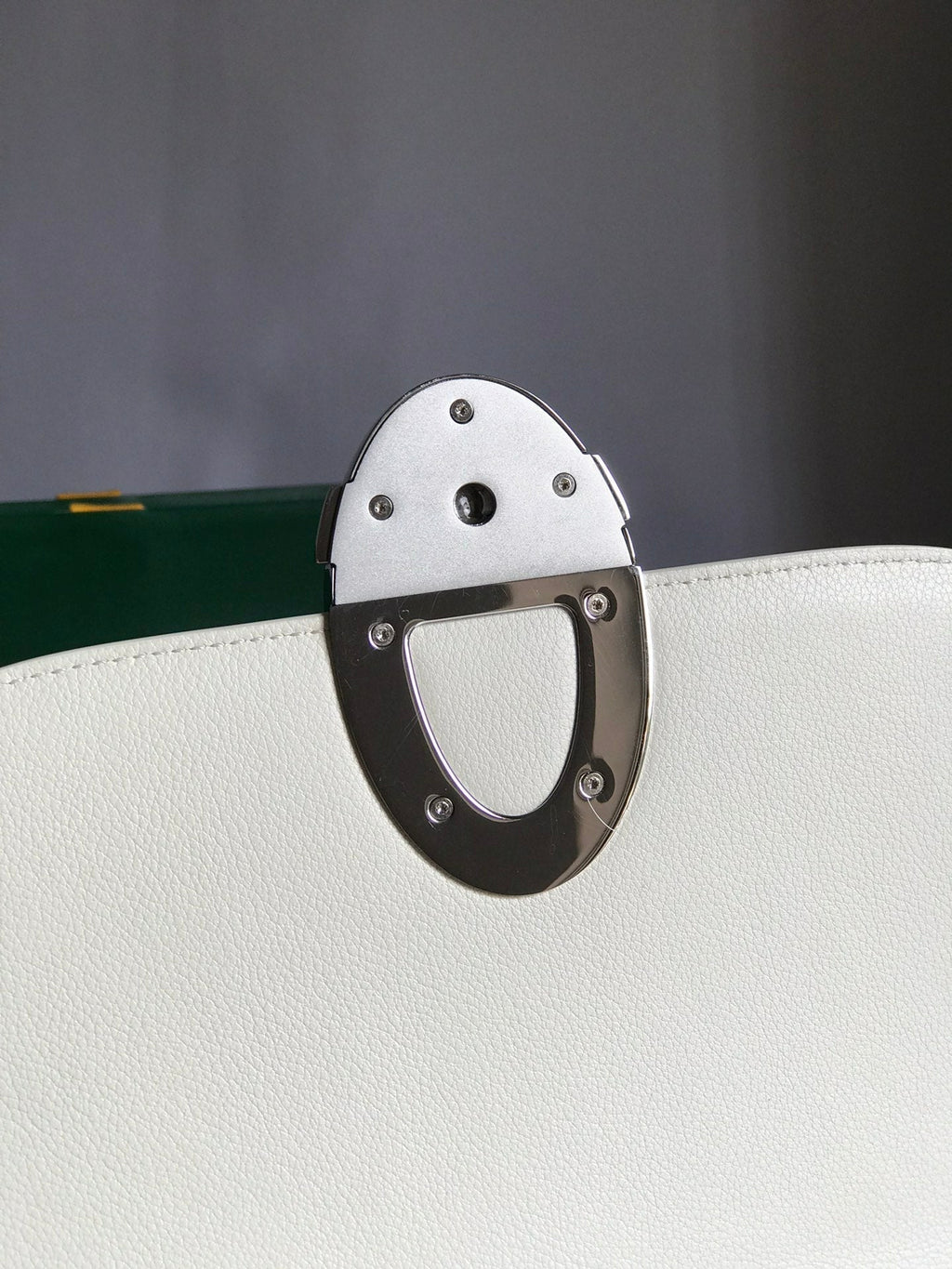 233 BAG 25 IN WHITE CALFKIN AND GOYARDINE CANVAS