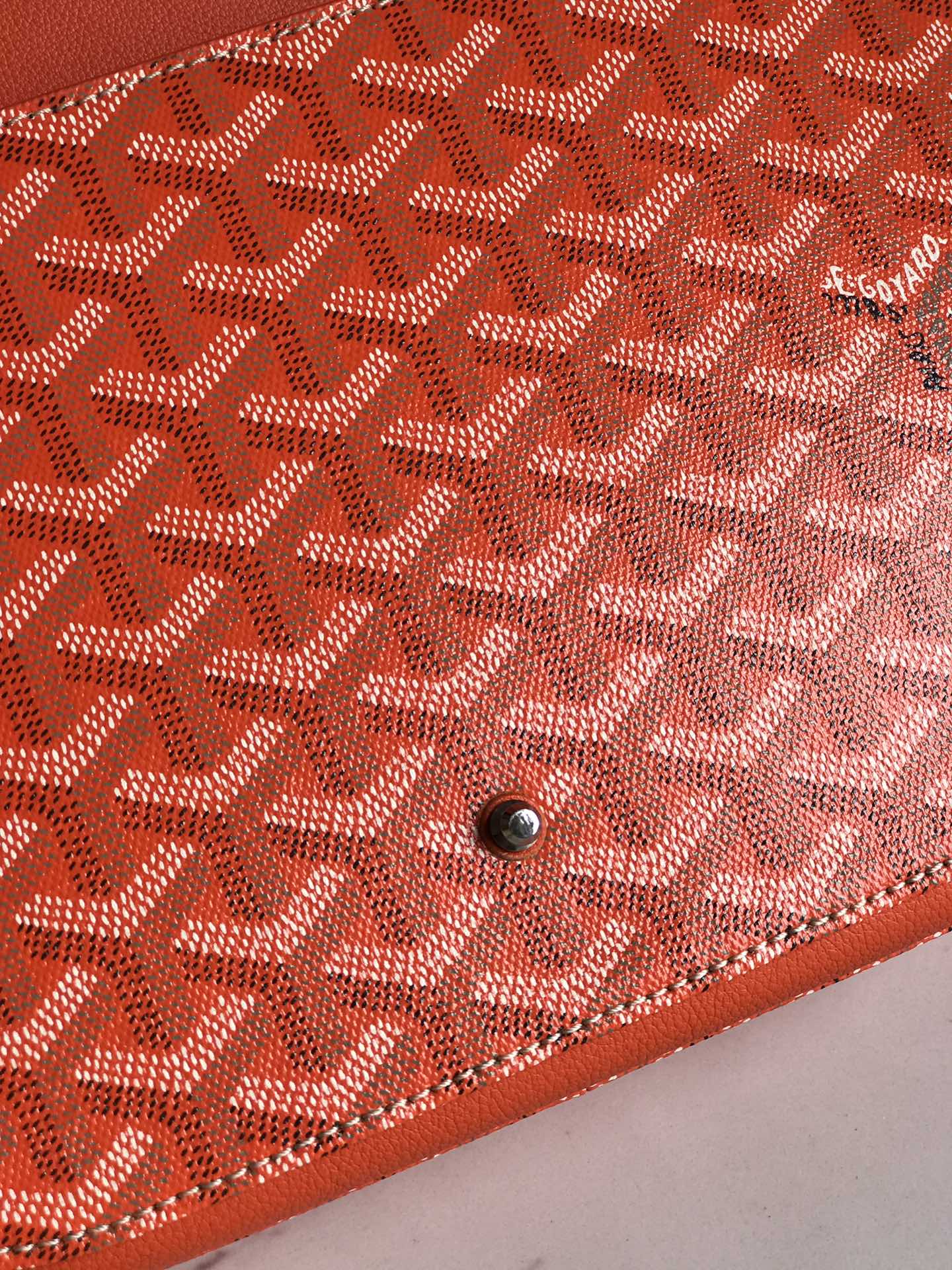 233 BAG 25 IN ORANGE CALFKIN AND GOYARDINE CANVAS