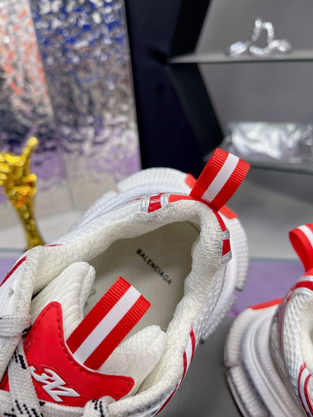 3XL SNEAKER IN RED MIX WHITE MESH AND POLYURETHANE