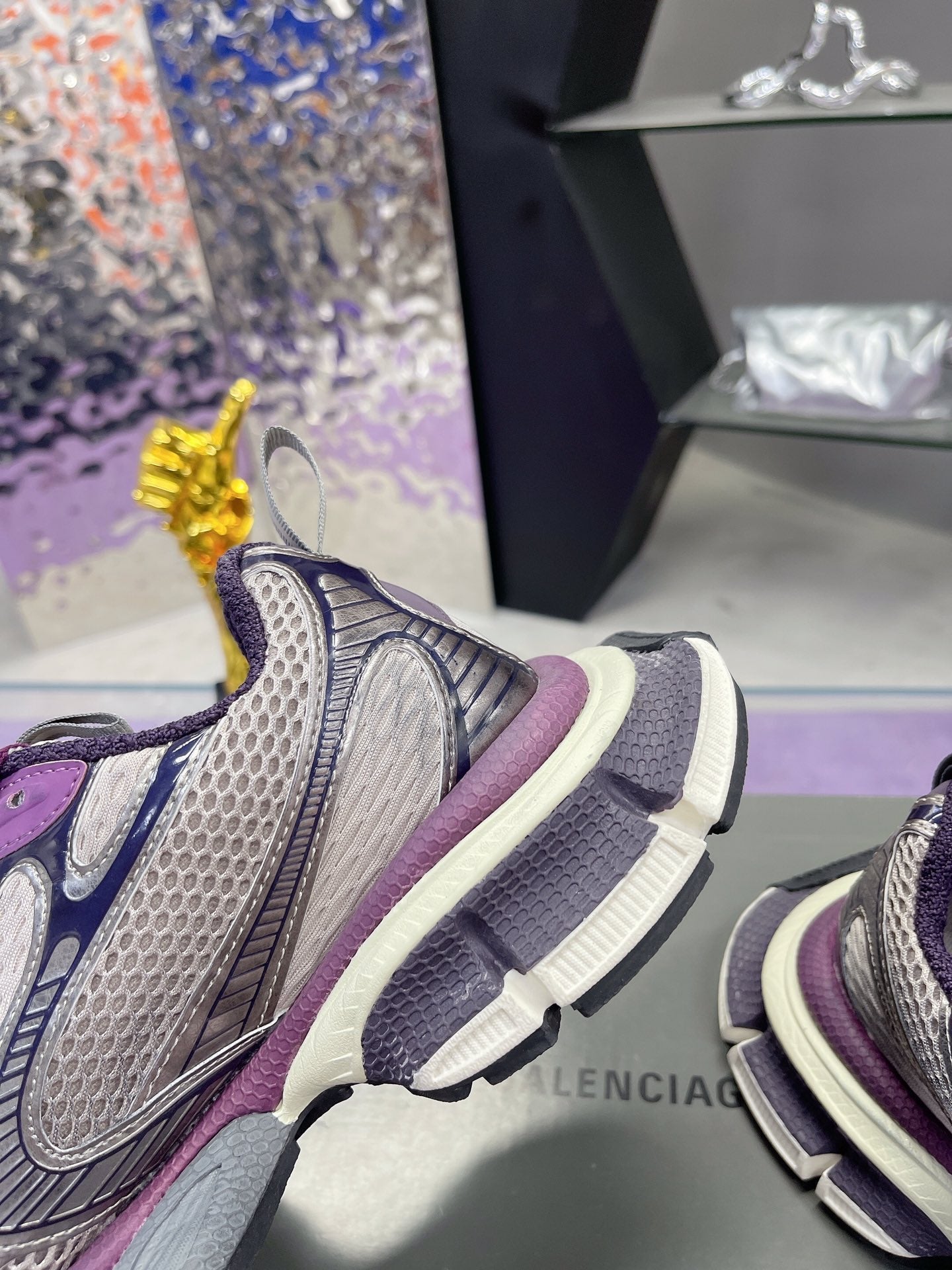 3XL SNEAKER IN PURPLE MIX GRAY MESH AND POLYURETHANE