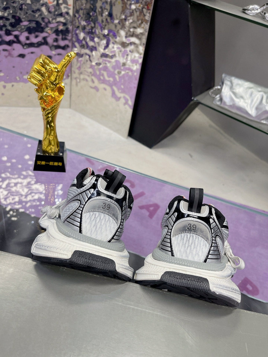 3XL SNEAKER IN GRAY MIX WHITE MESH AND POLYURETHANE