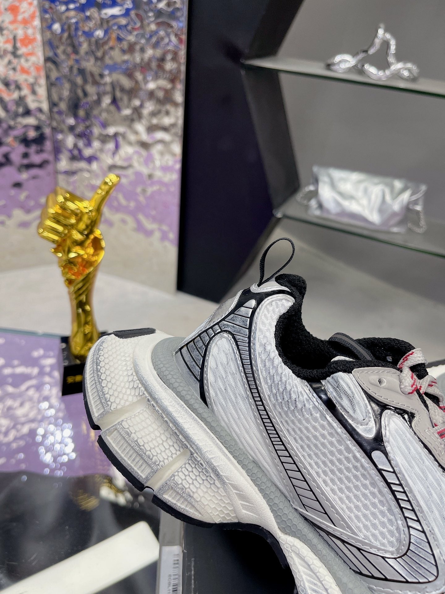 3XL SNEAKER IN GRAY MIX WHITE MESH AND POLYURETHANE