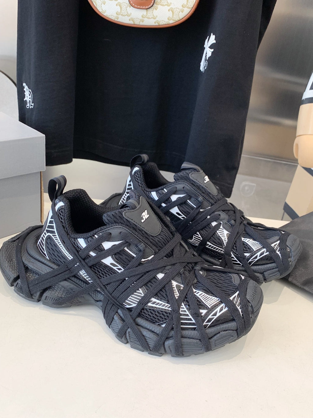 3XL EXTREME LACE SNEAKER BLACK MIX WHITE