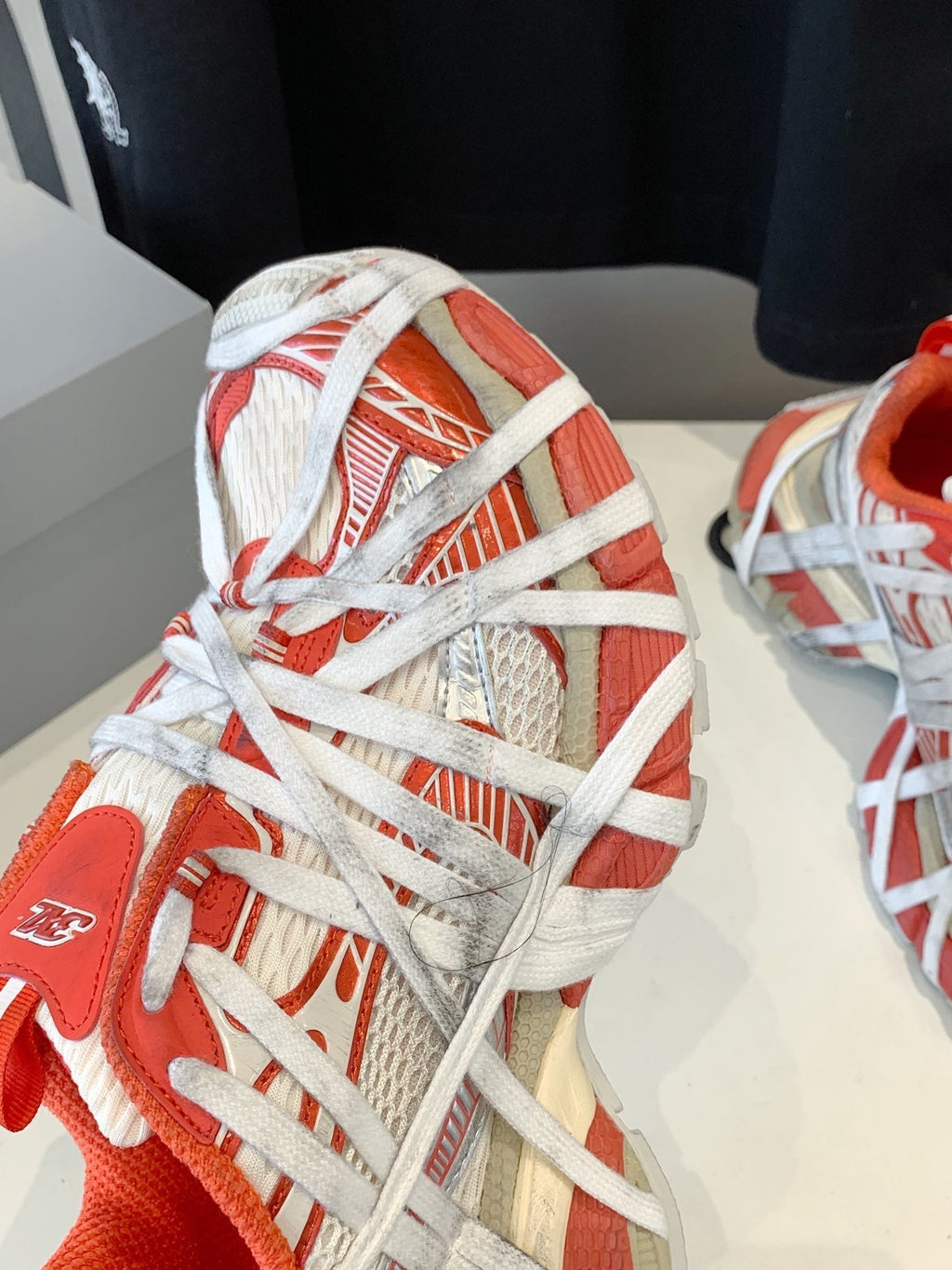 3XL EXTREME LACE SNEAKER ORANGE MIX DUST WHITE AND SILVER