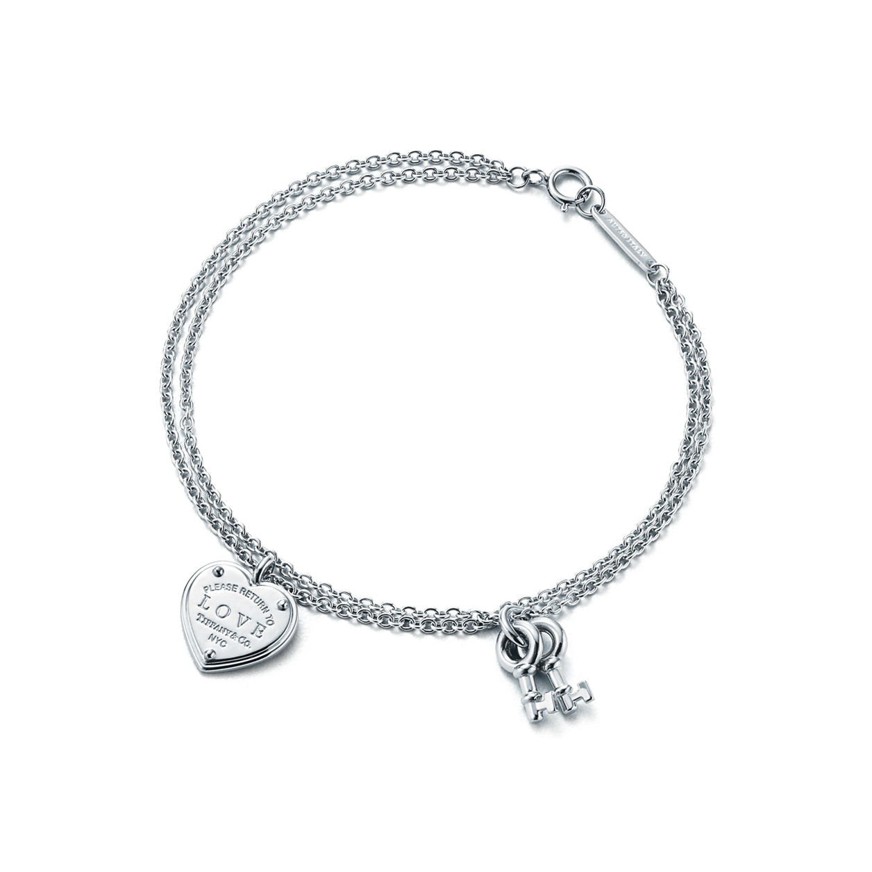 Tiffany Return to Tiffany Love Heart Tag Key Bracelet in Silver(17cm)