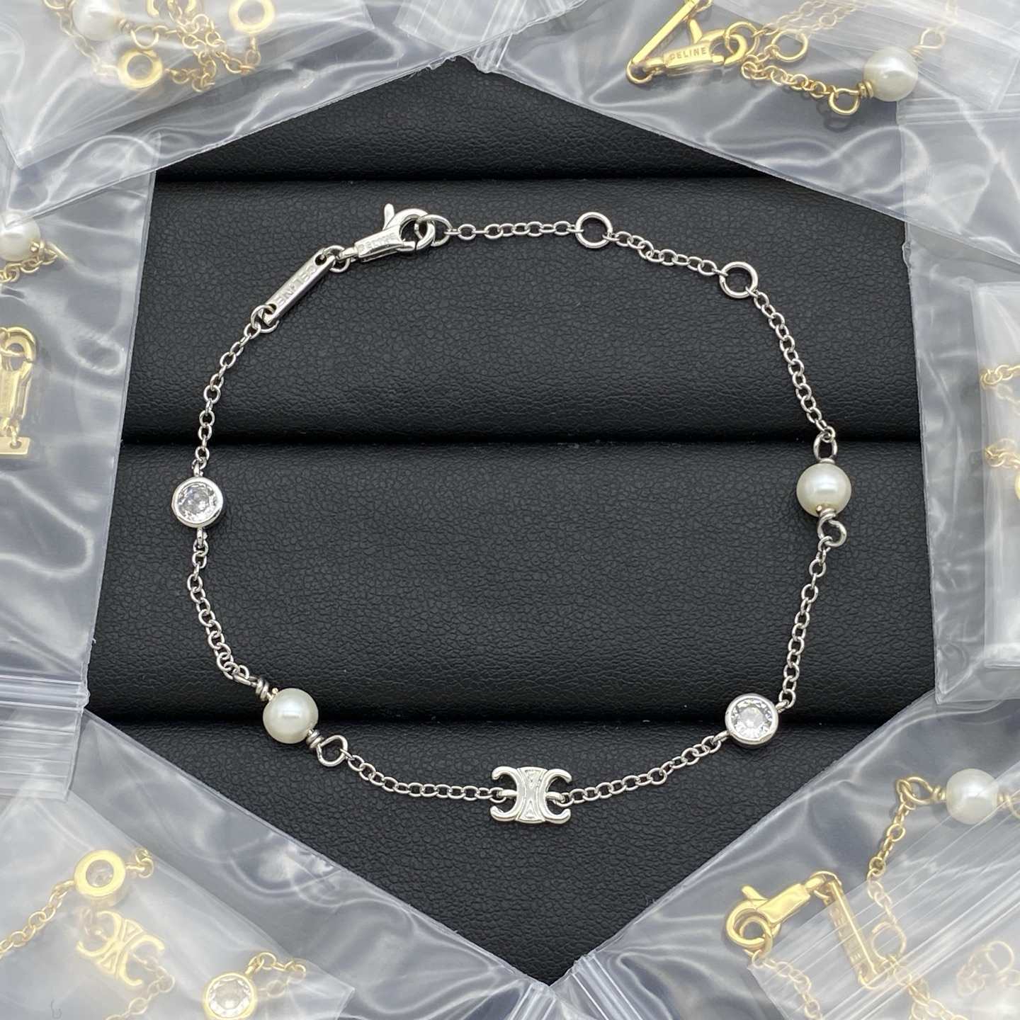 Celine Pearl Necklace Bracelet