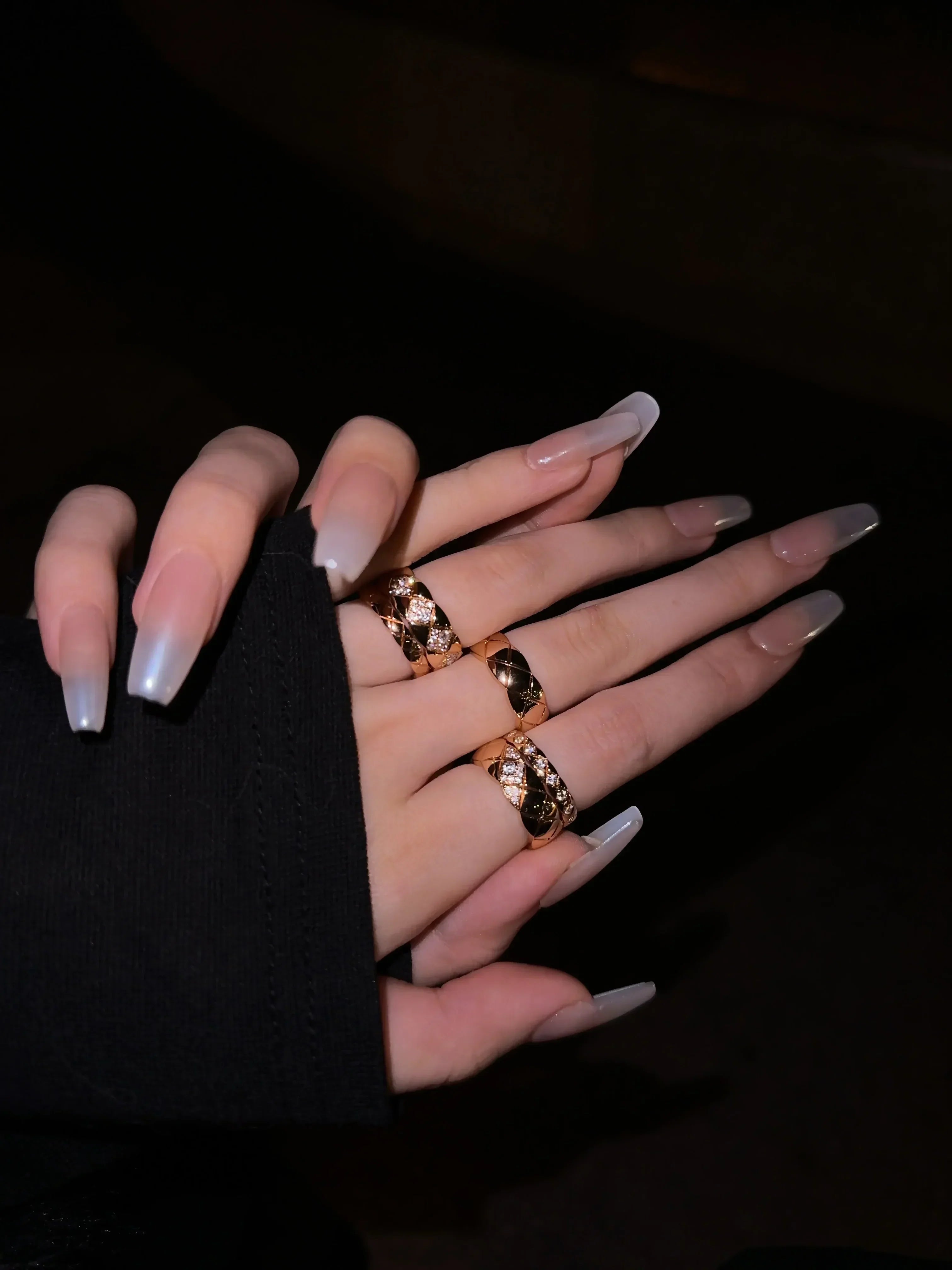 Chanel Coco Crush Ring Quilted Motif Diamonds