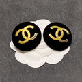 18K  Chanel Black Yellow Gold Earrings
