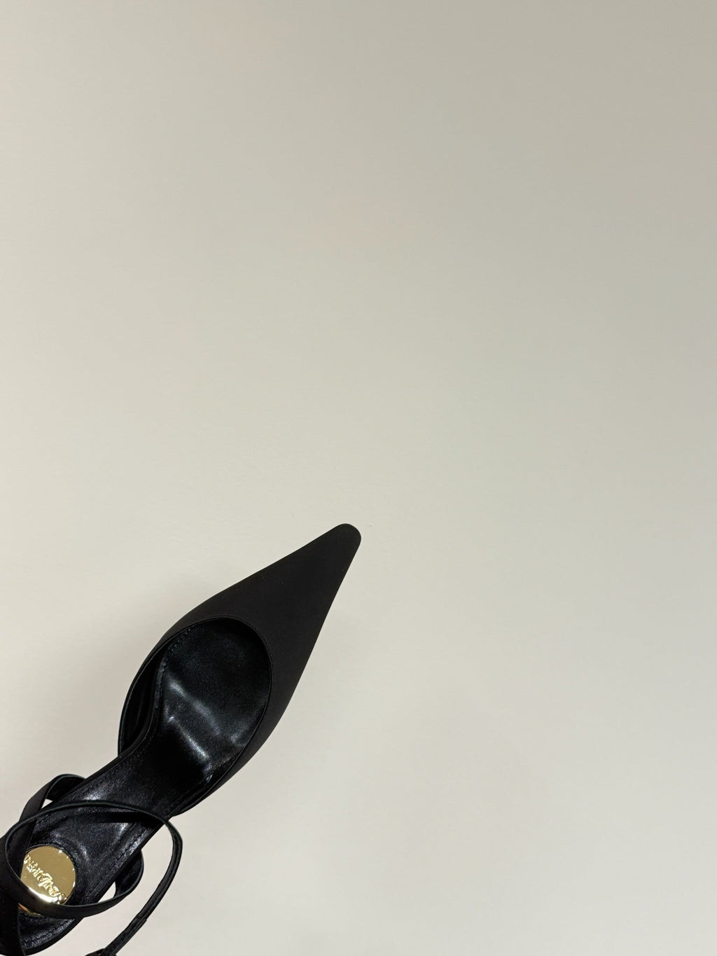 AIMÉE SLINGBACK PUMPS IN BLACK SATIN