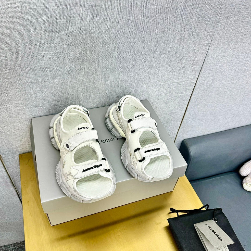 3XL SPORTY SANDALS IN WHITE POLYURETHANE, POLYESTER AND TPU