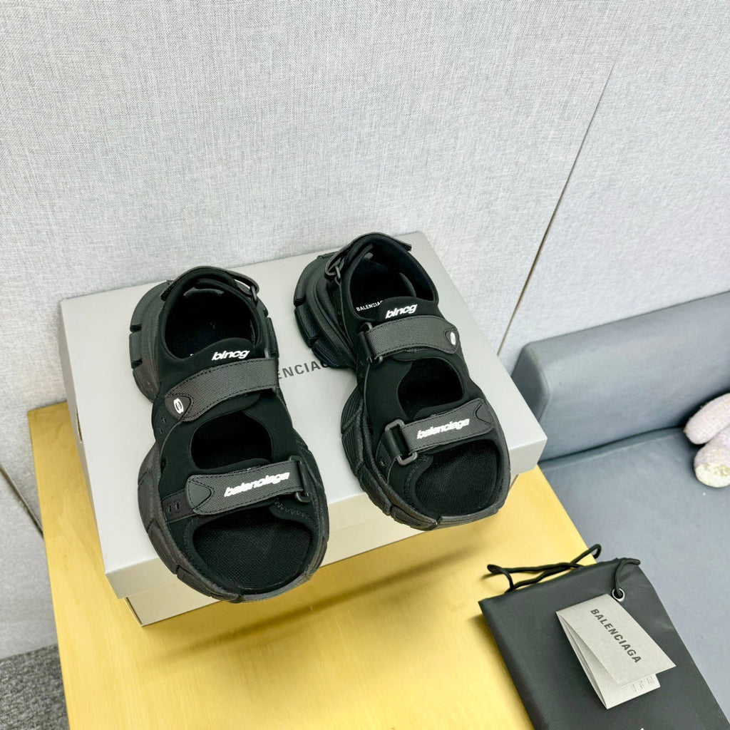 3XL SPORTY SANDALS IN BLACK POLYURETHANE, POLYESTER AND TPU